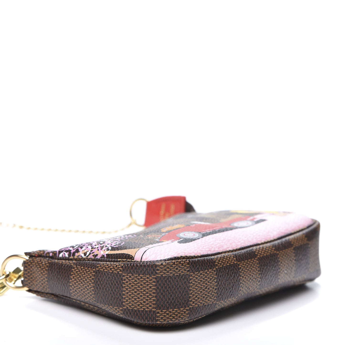 Damier Ebene 2019 Christmas Animation Mini Pochette Accessories Red