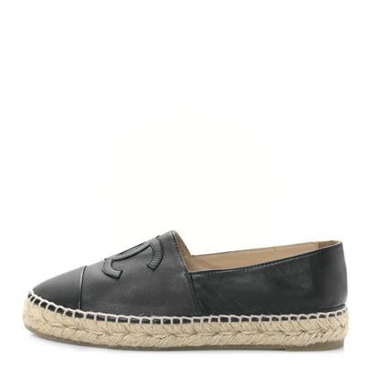 Chanel Lambskin CC Espadrilles 37 Black 1 of 8