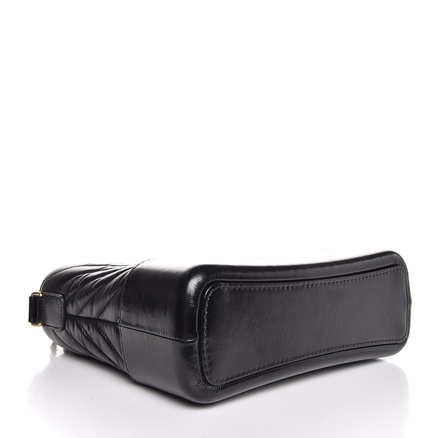 Aged Calfskin Chevron Quilted Medium Gabrielle Hobo Black
