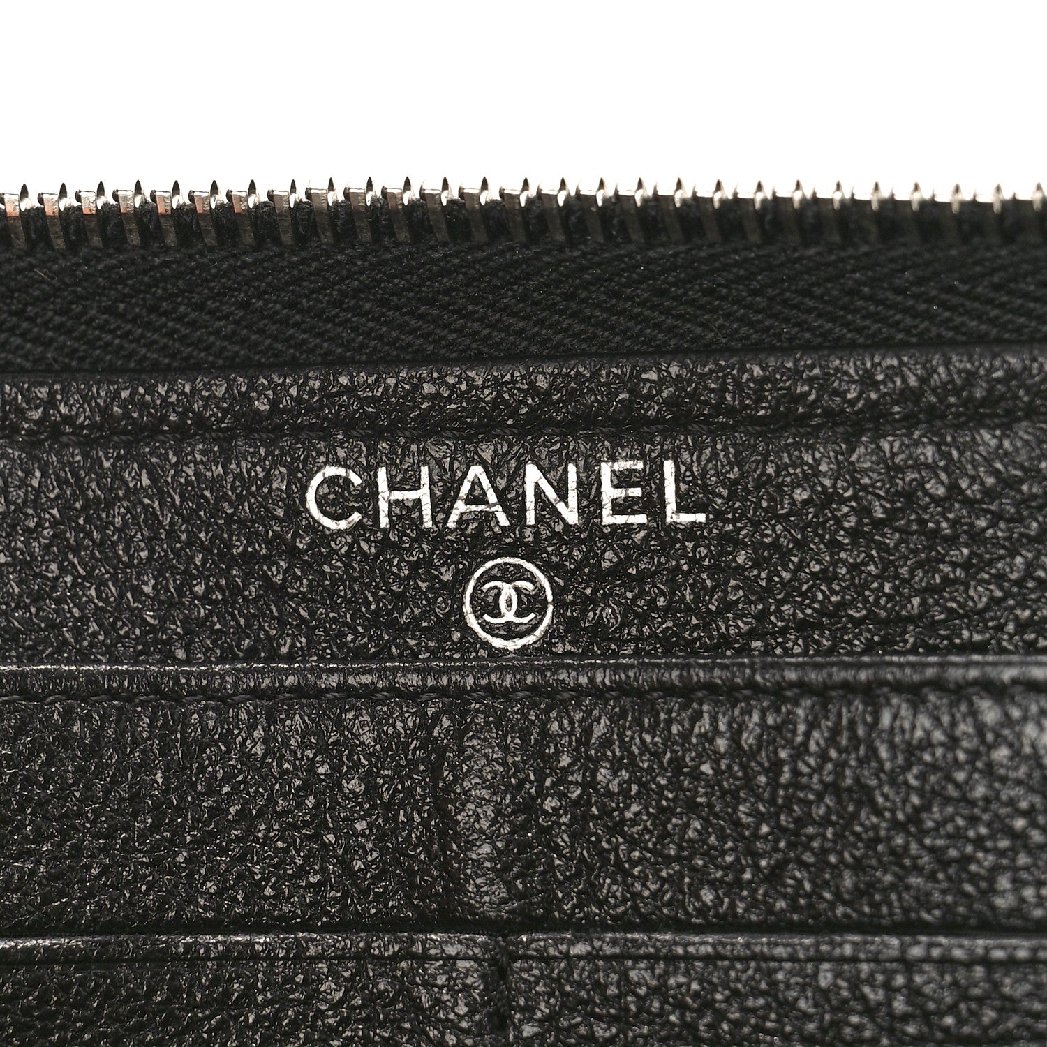 Chanel Perforated Lambskin Quilted Zip Around Wallet Black 6 of 9