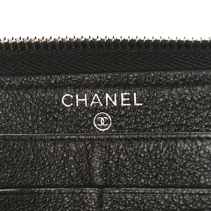 Chanel Perforated Lambskin Quilted Zip Around Wallet Black 6 of 9