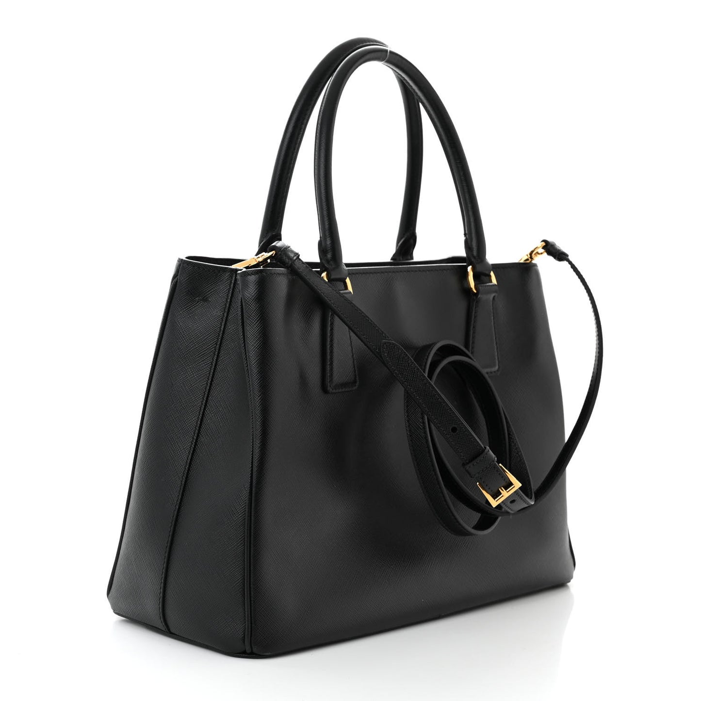 Saffiano Lux Medium Tote Black