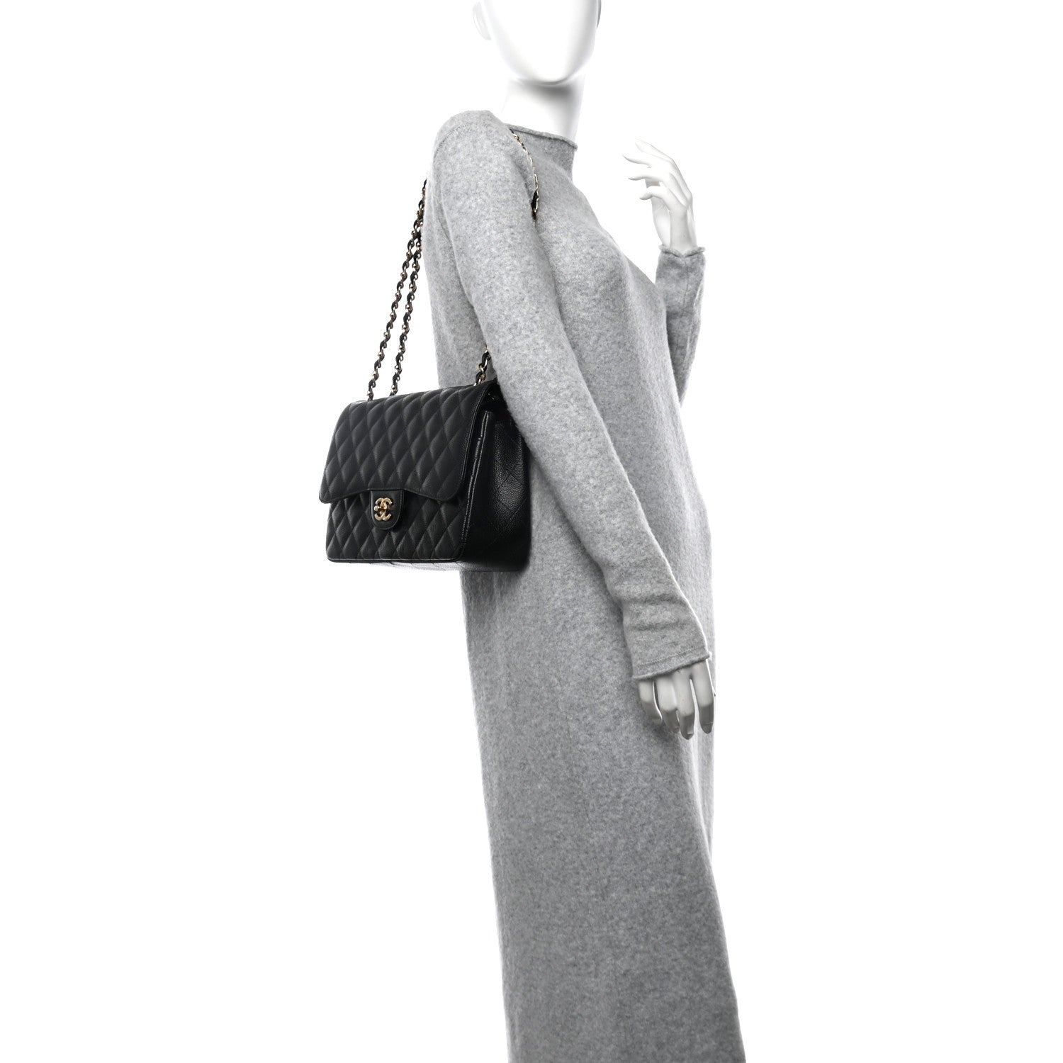 Chanel Caviar Quilted Jumbo Double Flap Black 2 of 10