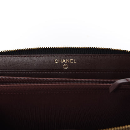 Chanel Caviar Quilted Large Gusset Zip Around Wallet Black 9 of 12