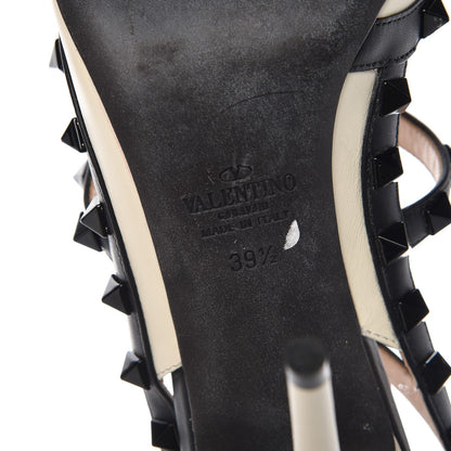 Valentino Garavani Nappa Rockstud Ankle Strap 100mm Pumps 39.5 Light Ivory Black 6 of 9