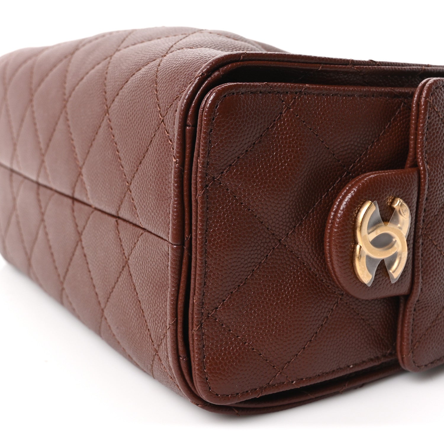 Chanel Caviar Quilted Mini Chanel 25 Handbag Brown 10 of 10