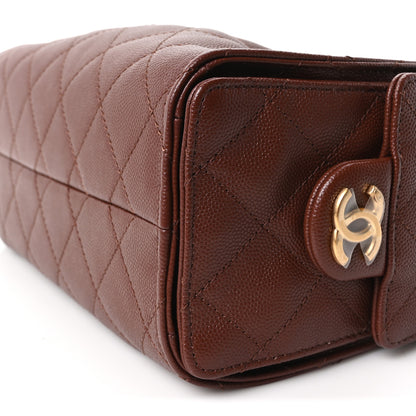 Chanel Caviar Quilted Mini Chanel 25 Handbag Brown 10 of 10