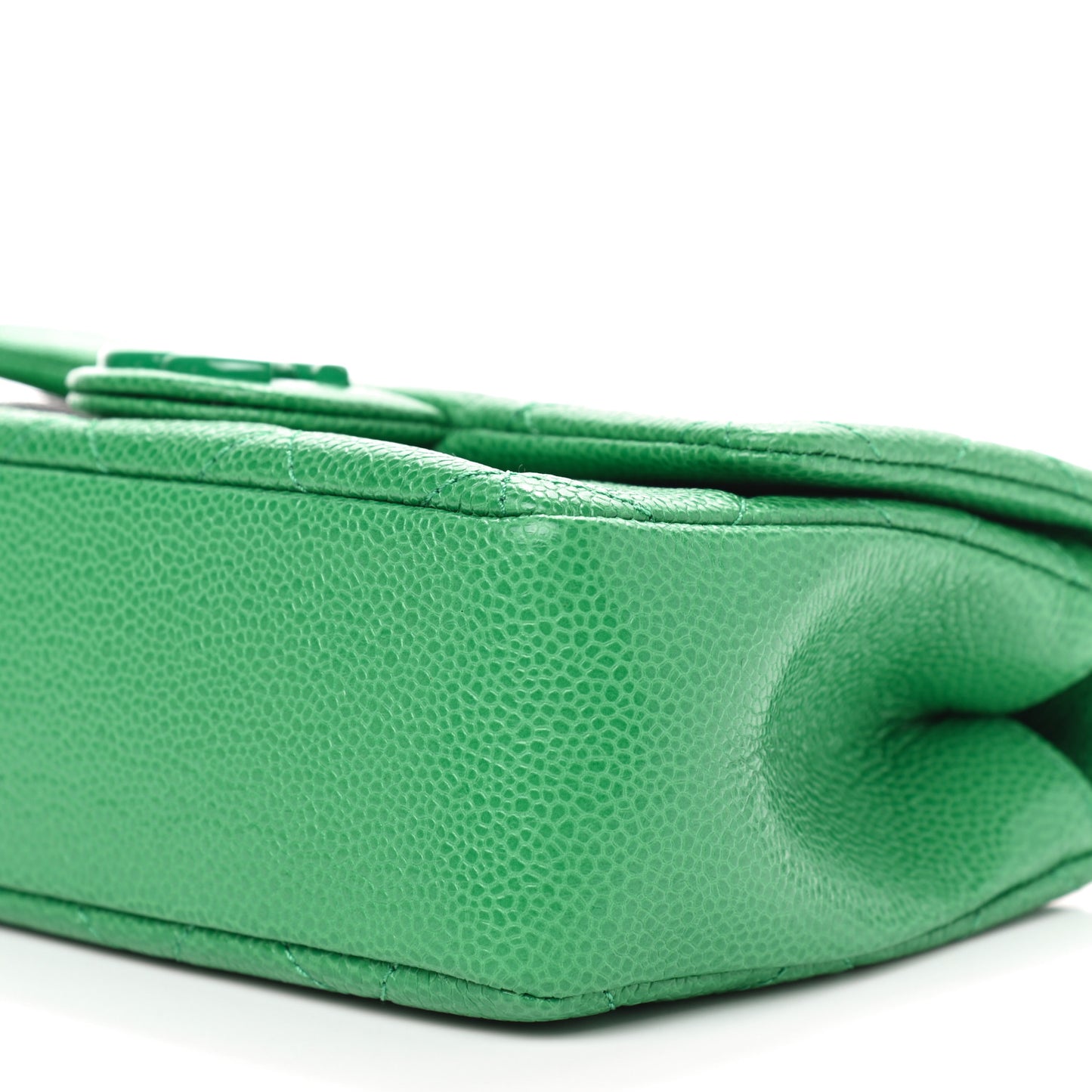 Caviar Quilted Mini Incognito Square Flap Green