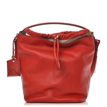 Burberry Grainy Calfskin Medium Ashby Hobo Cadmium Red 1 of 9