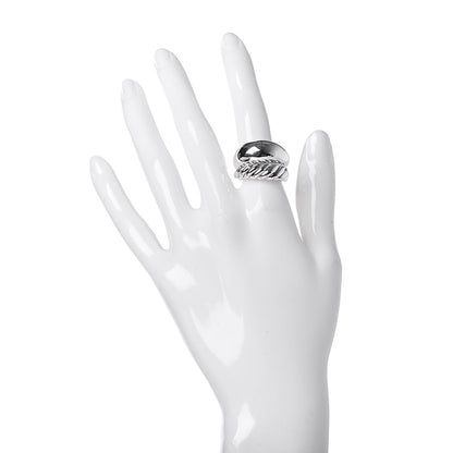 David Yurman Sterling Silver 17mm Pure Form Two Row Ring 6 52 2 of 6