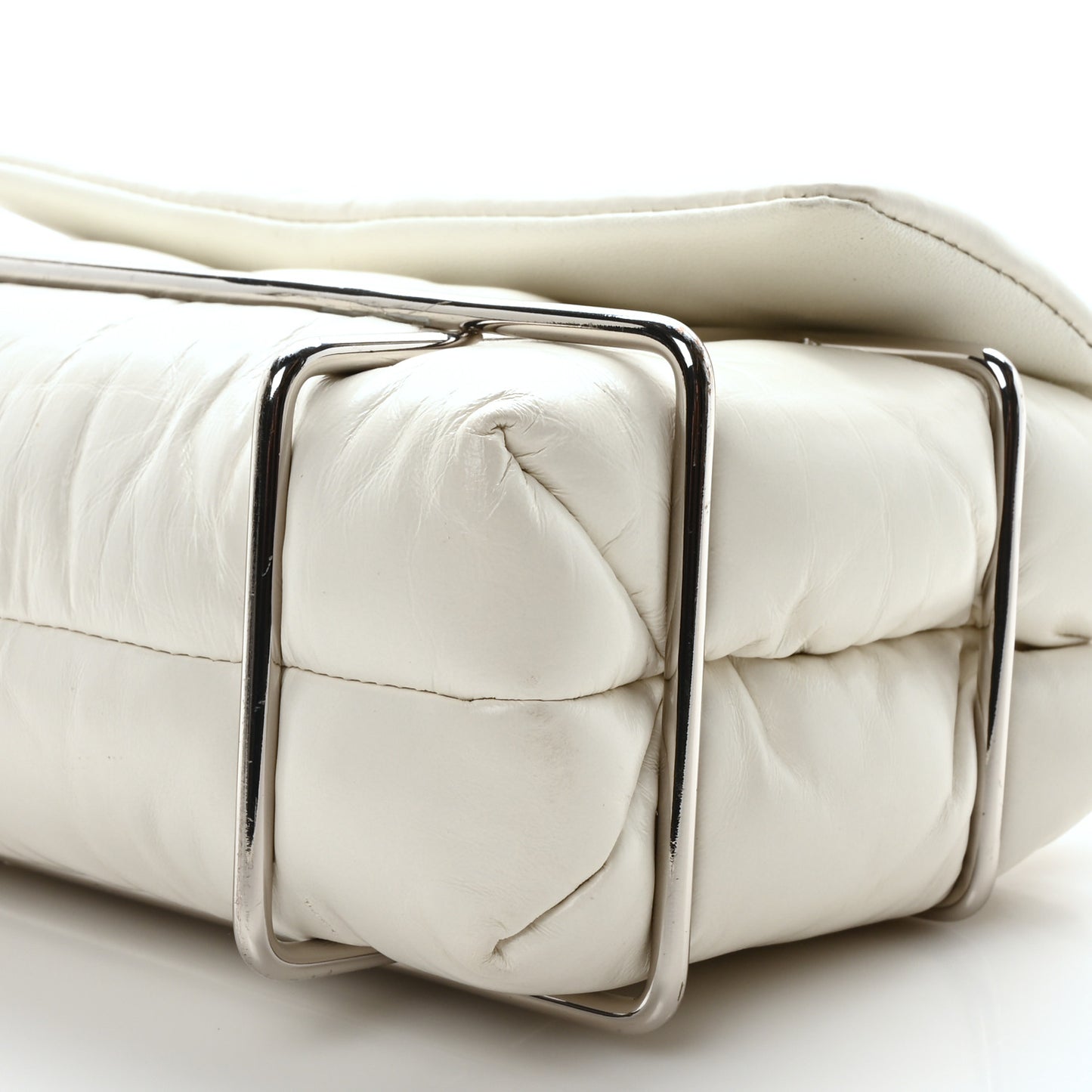 Calfskin Quilted Halo Xbody Bag White