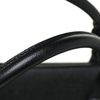 Burberry Grainy Calfskin House Check Medium Banner Tote Black 11 of 11