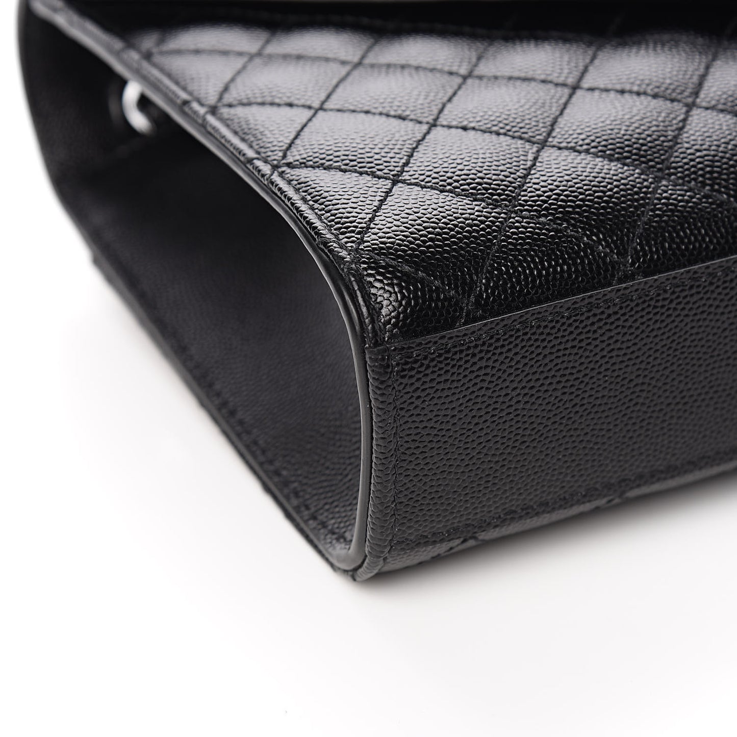 Grain De Poudre Textured Mixed Matelasse Triquilt Medium Monogram Satchel Black