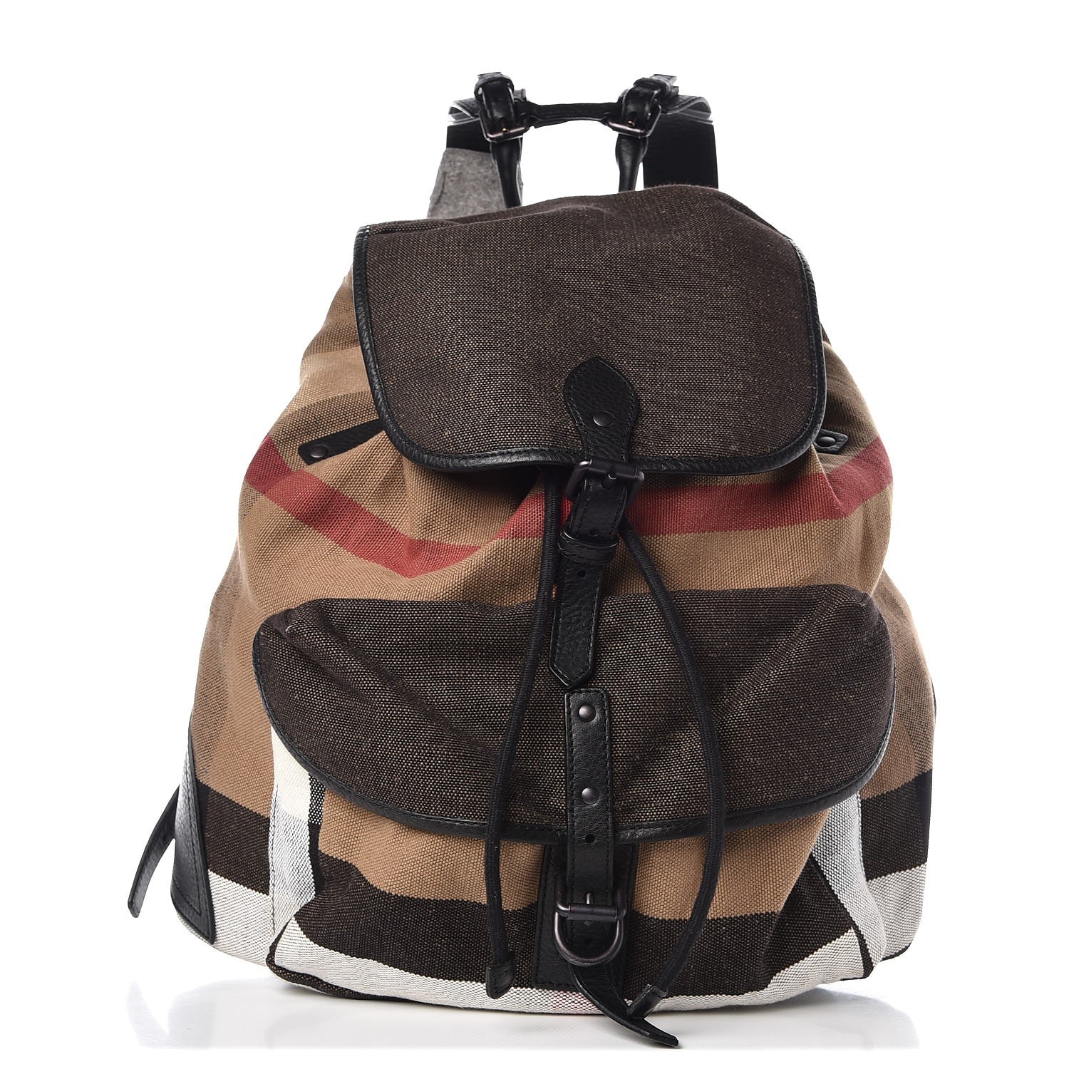 Burberry Canvas Mega Check Korbin Backpack Camel 1 of 6