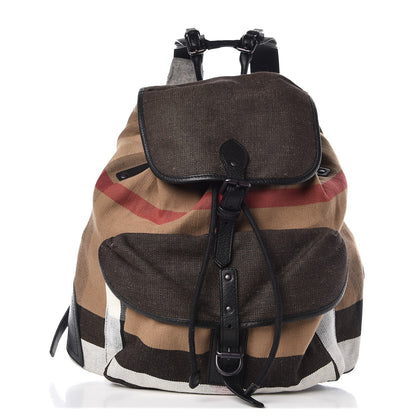 Burberry Canvas Mega Check Korbin Backpack Camel 1 of 6