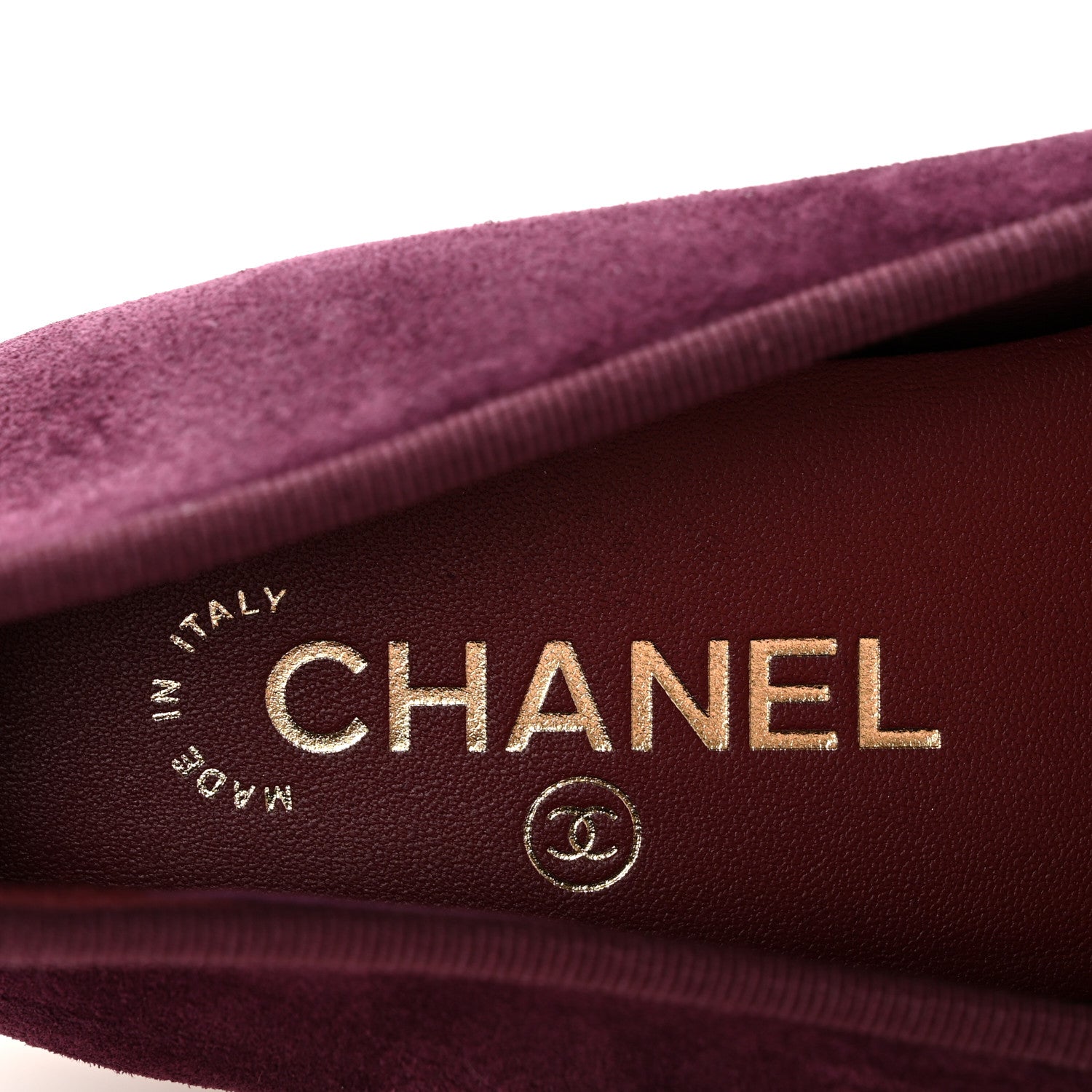 Chanel Suede Patent Calfskin Cap Toe CC Ballerina Flats 40 Burgundy 8 of 10