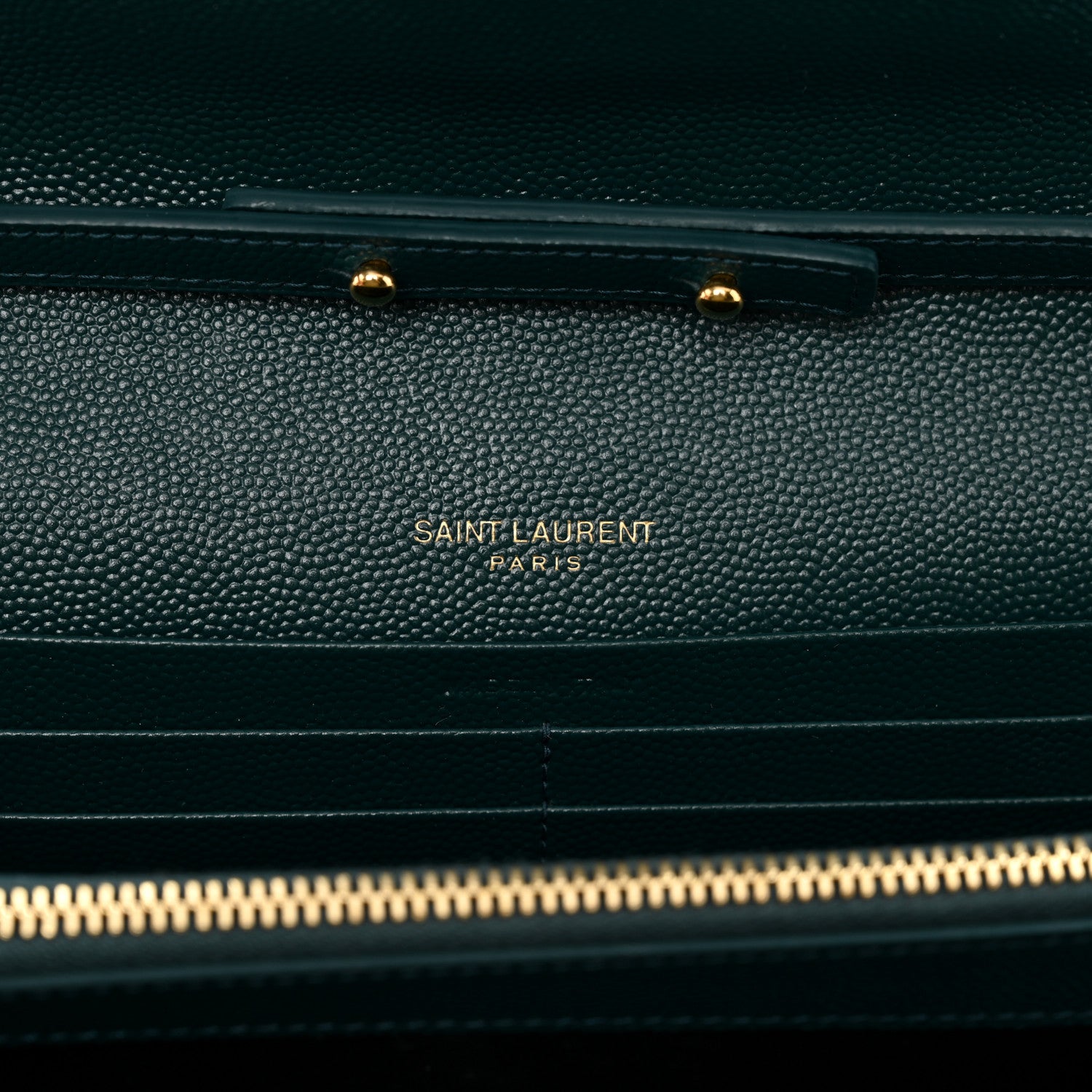 Saint Laurent Grain De Poudre Mixed Matelasse Triquilt Monogram Chain Wallet Sea Turquoise 7 of 9