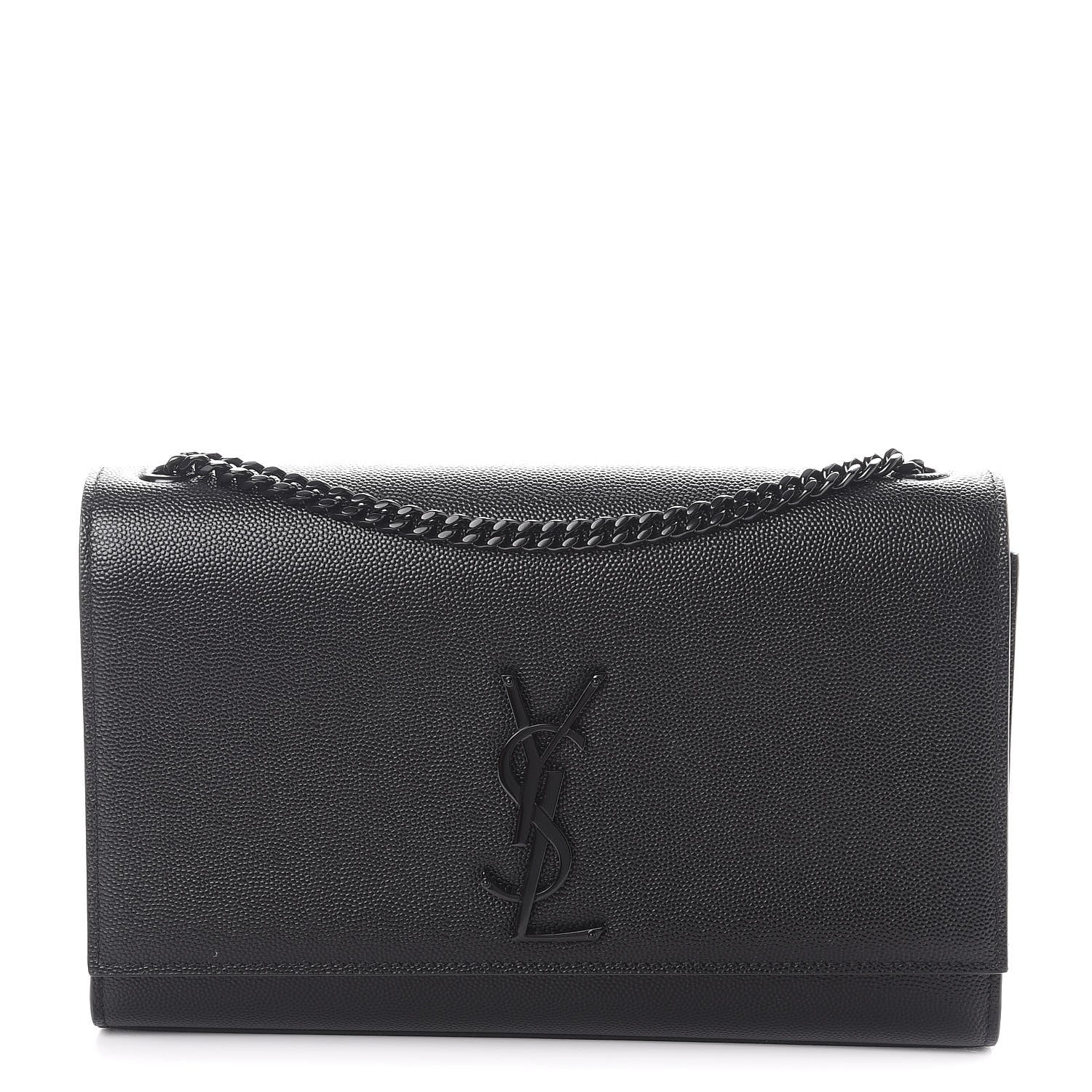 Saint Laurent Grain De Poudre Medium Classic Monogram Kate Satchel Black 1 of 9
