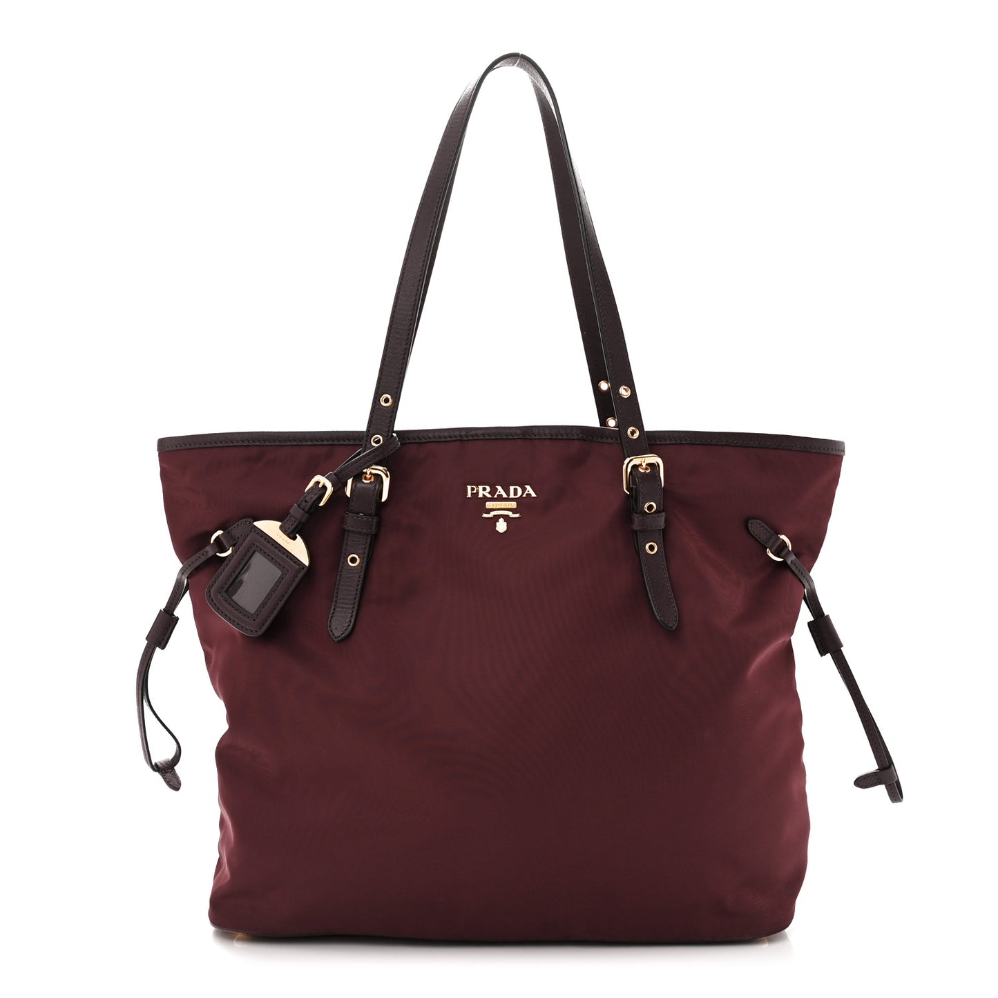 Tessuto Nylon Saffiano Tote Granato