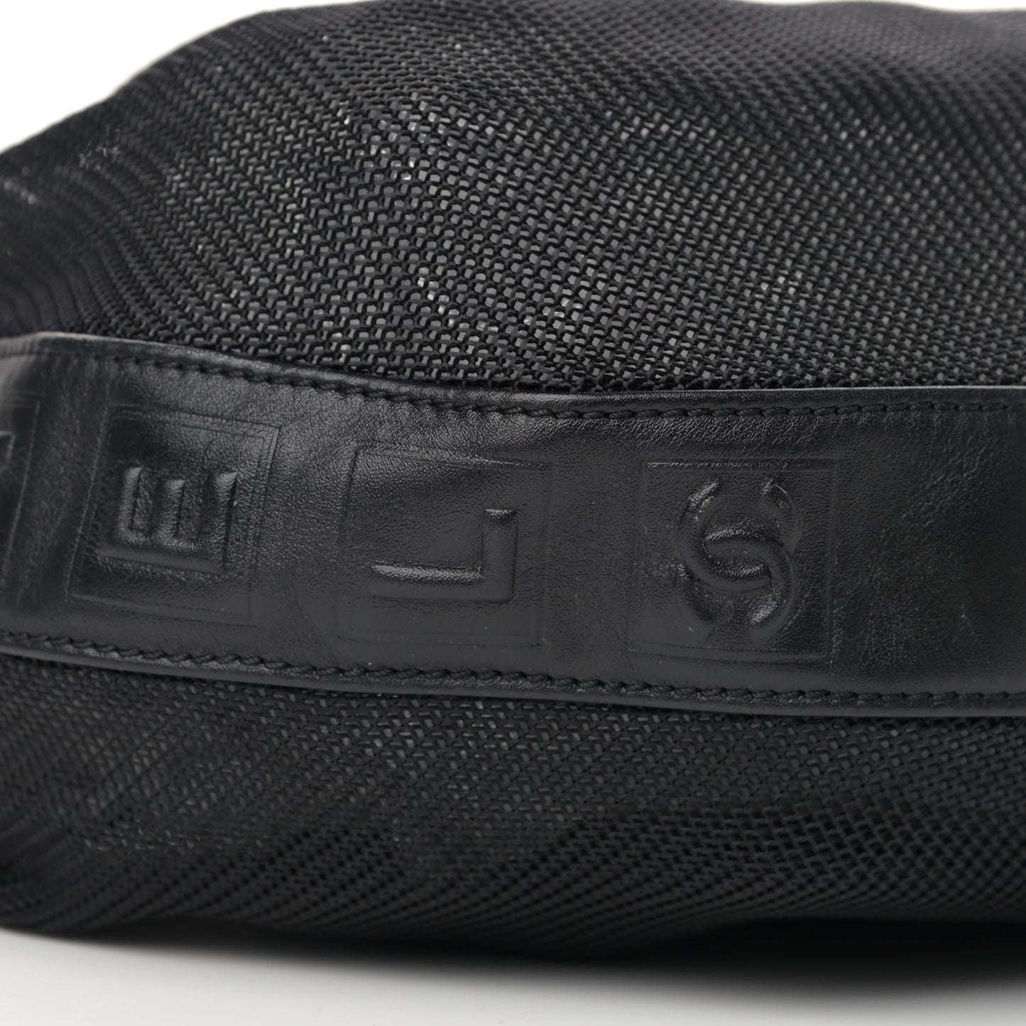 Mesh Calfskin Sport Tassel Hobo Black