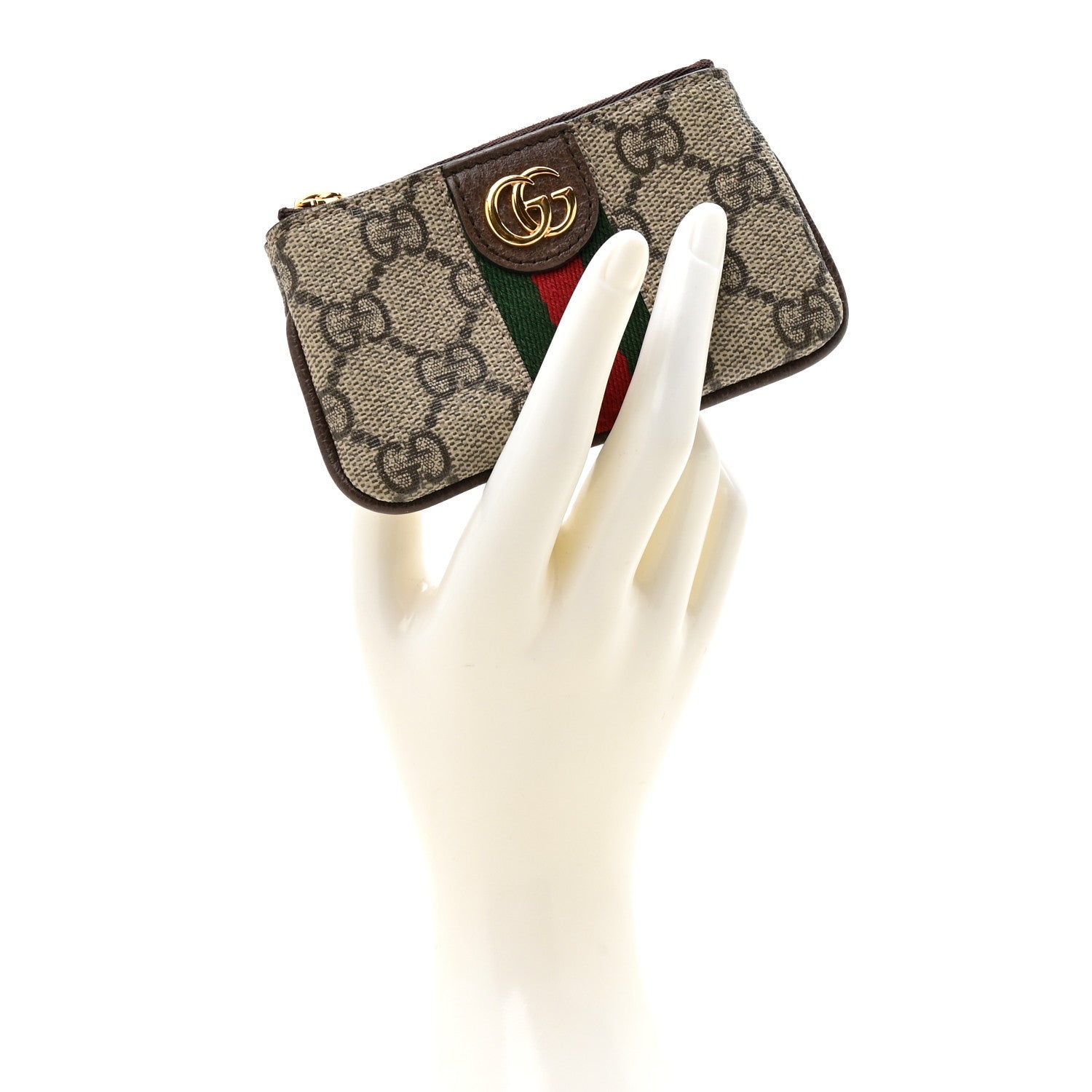 Gucci GG Supreme Monogram Web Ophidia Key Case Beige New Acero 2 of 7