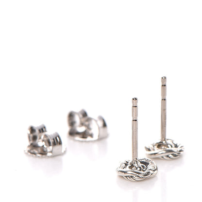 David Yurman Sterling Silver Diamond 7mm Infinity Stud Earrings 3 of 6