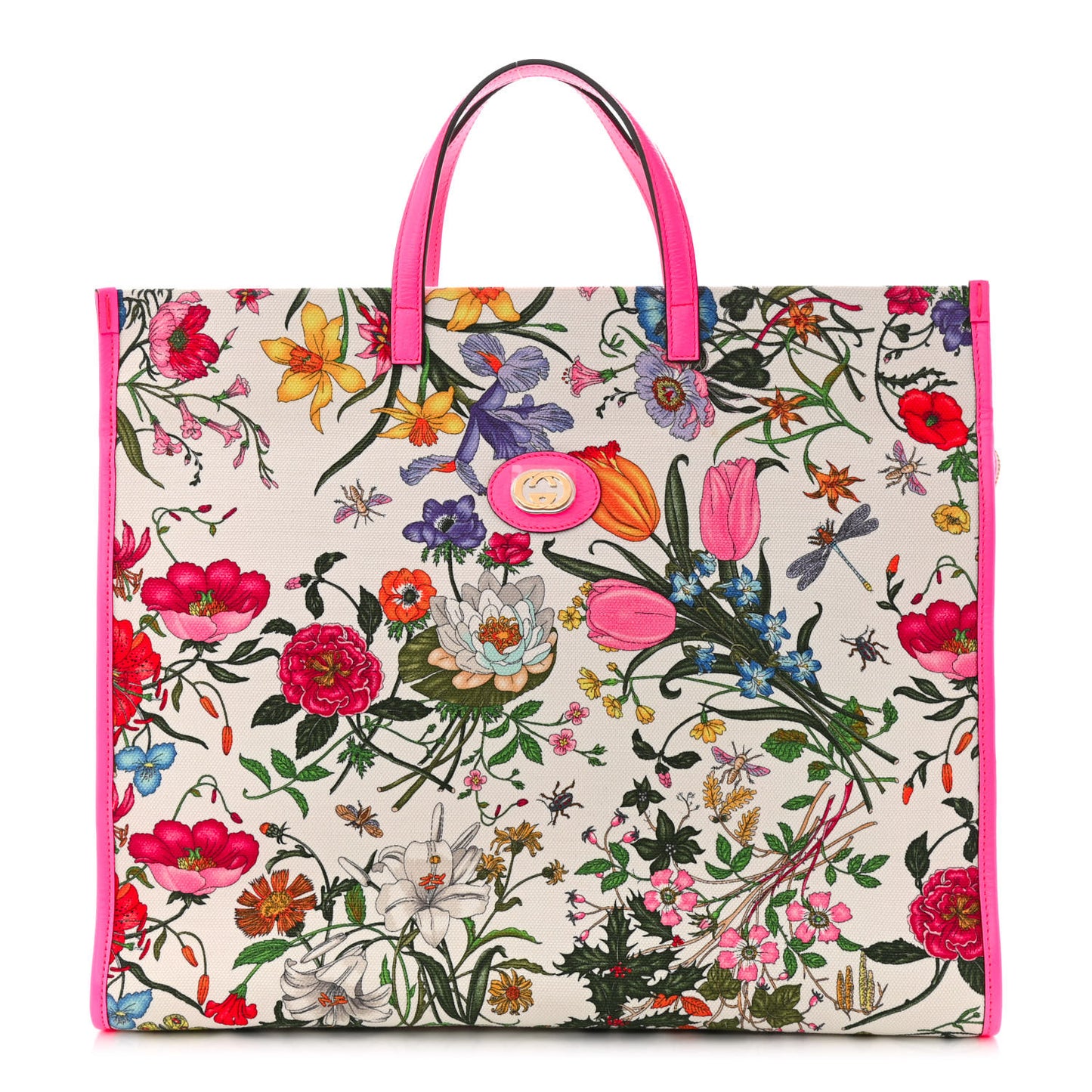 Canvas Large Flora Tote Pink Multicolor Fuchsia