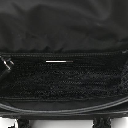 Prada Tessuto Nylon Saffiano Pocket Double Snap Buckle Messenger Shoulder Bag Black 5 of 11