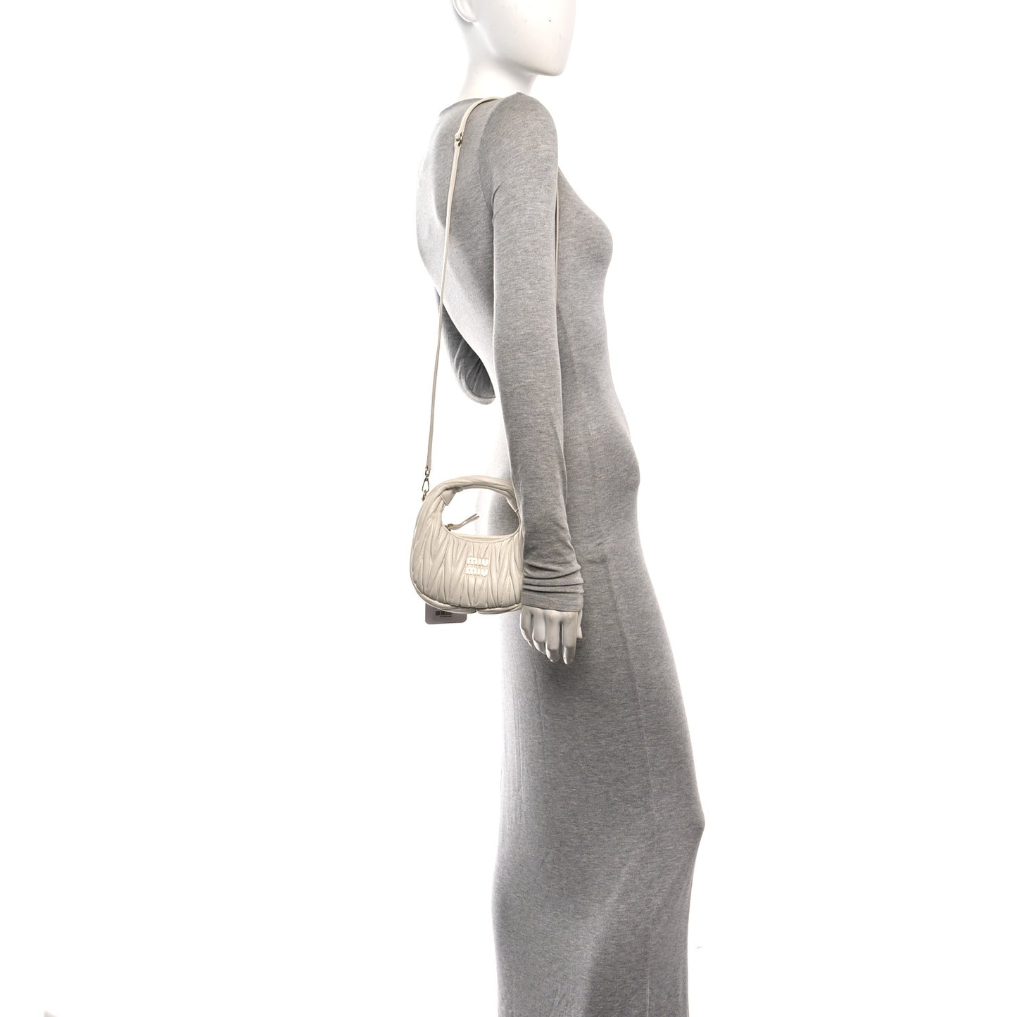 Nappa Matelasse Small Wander Hobo White
