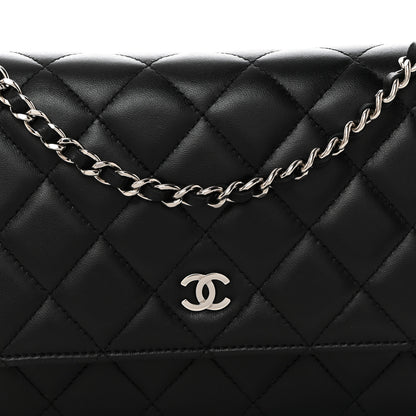 Chanel Lambskin Quilted Wallet On Chain WOC Black 9 of 11