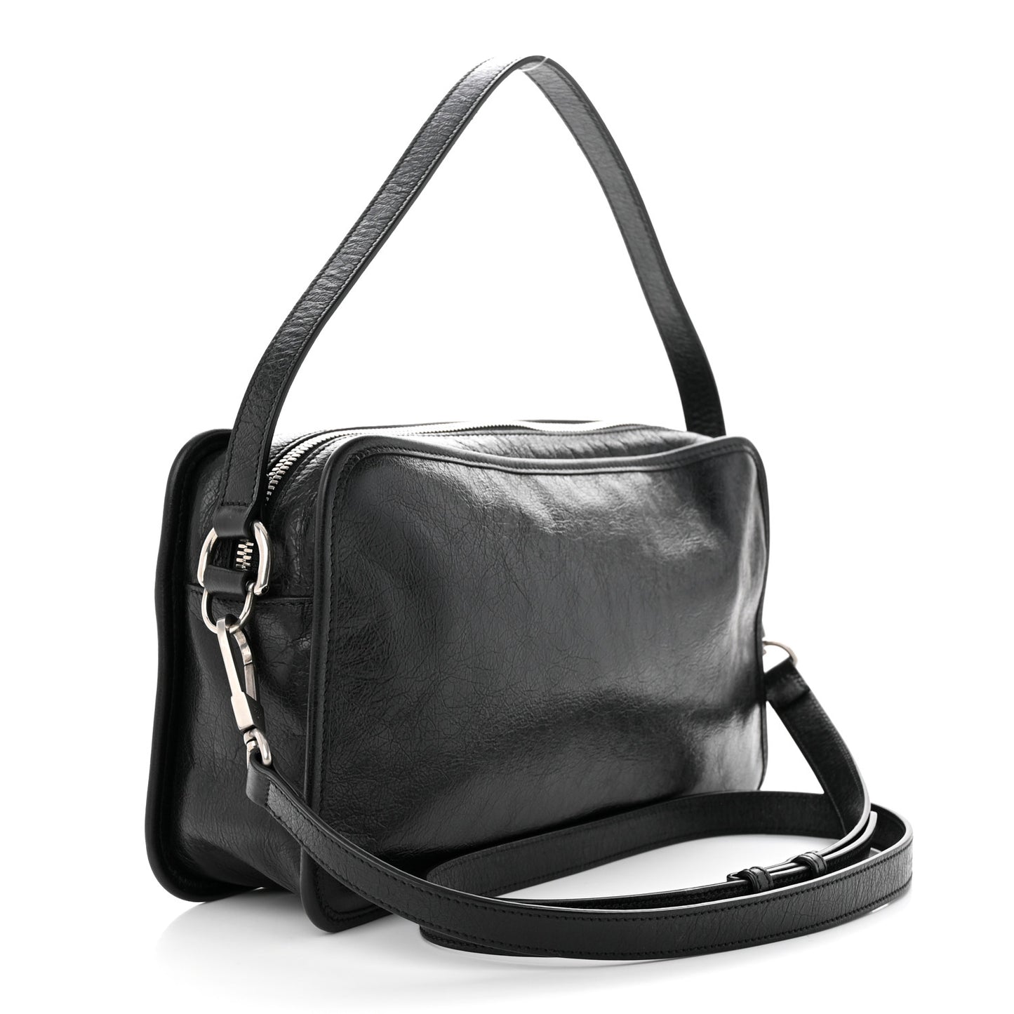 Fluffy Calfskin Morpheus Shoulder Bag Black