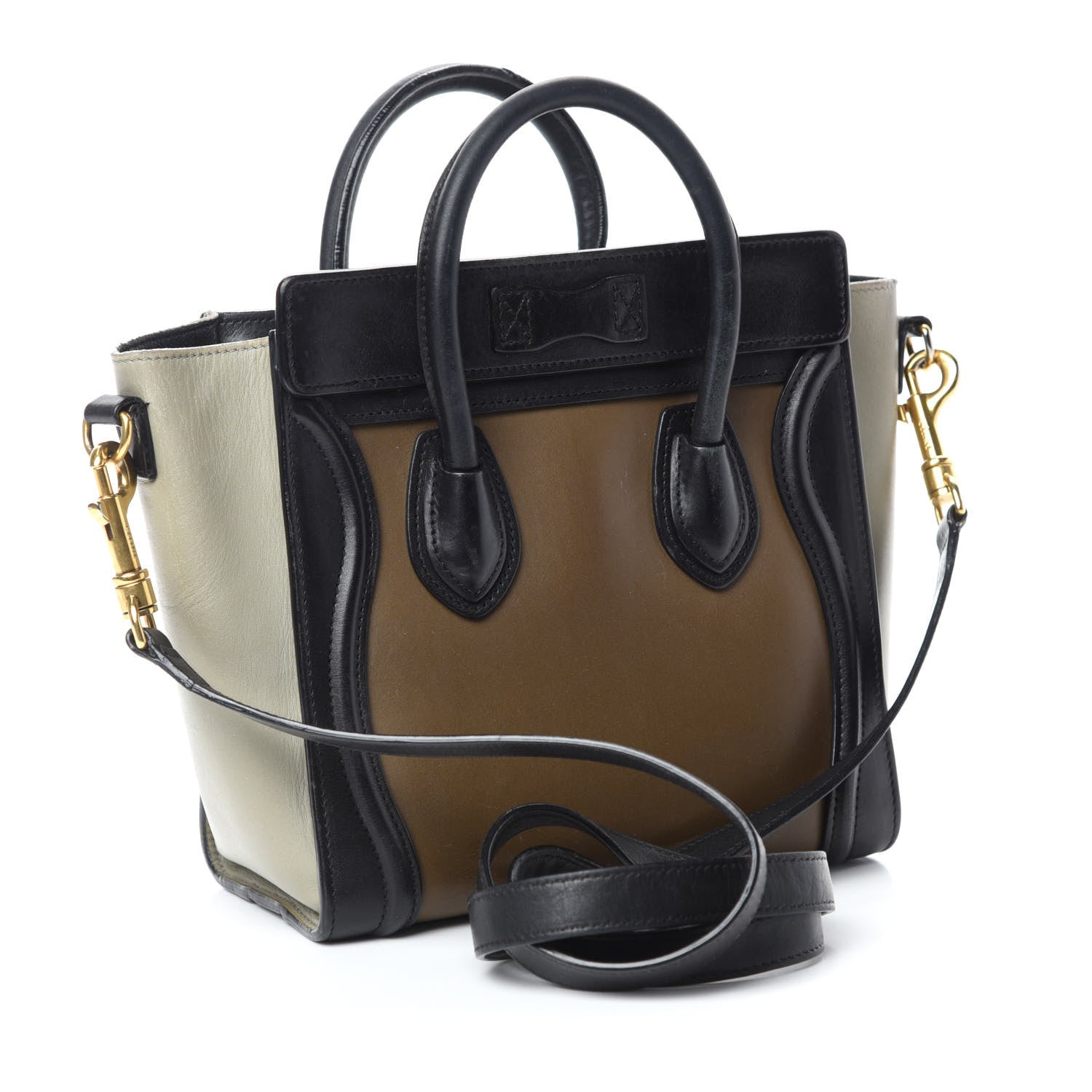Celine Satin Calfskin Nano Tri-Color Luggage Dark Grey 3 of 20