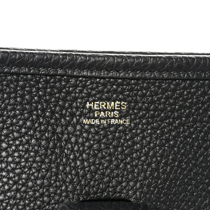 Hermes Taurillon Clemence EVELYNE III GM Black 6 of 10