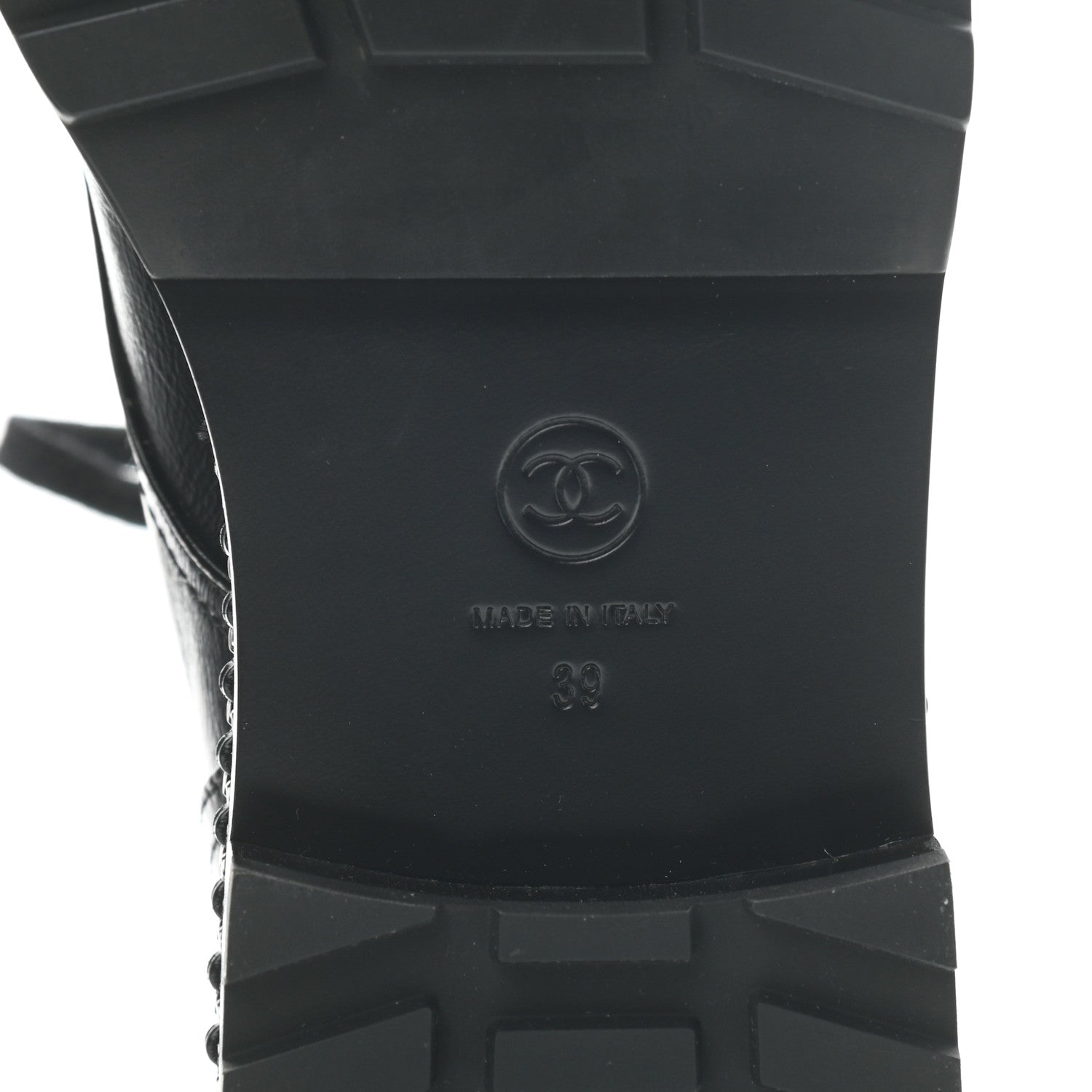 Chanel Crackled Calfskin Velvet Pearl Combat Short Boots 39 Black 7 of 8