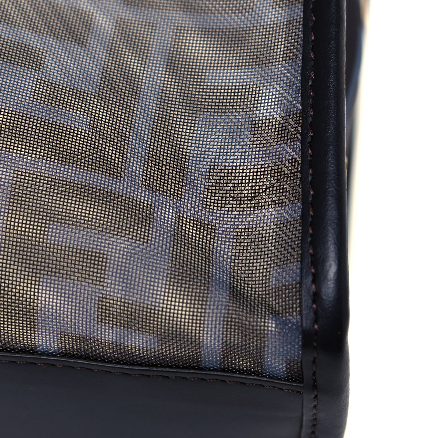 Fendi Mesh Vitello Century FF 1974 Mini Peekaboo Defender Cover Azzurro Black Ebano 13 of 14