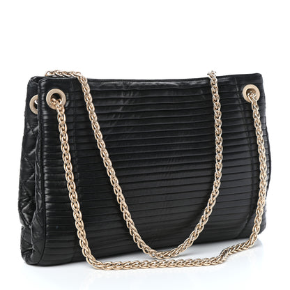 Chanel Lambskin Pleated Shoulder Bag Black 3 of 10