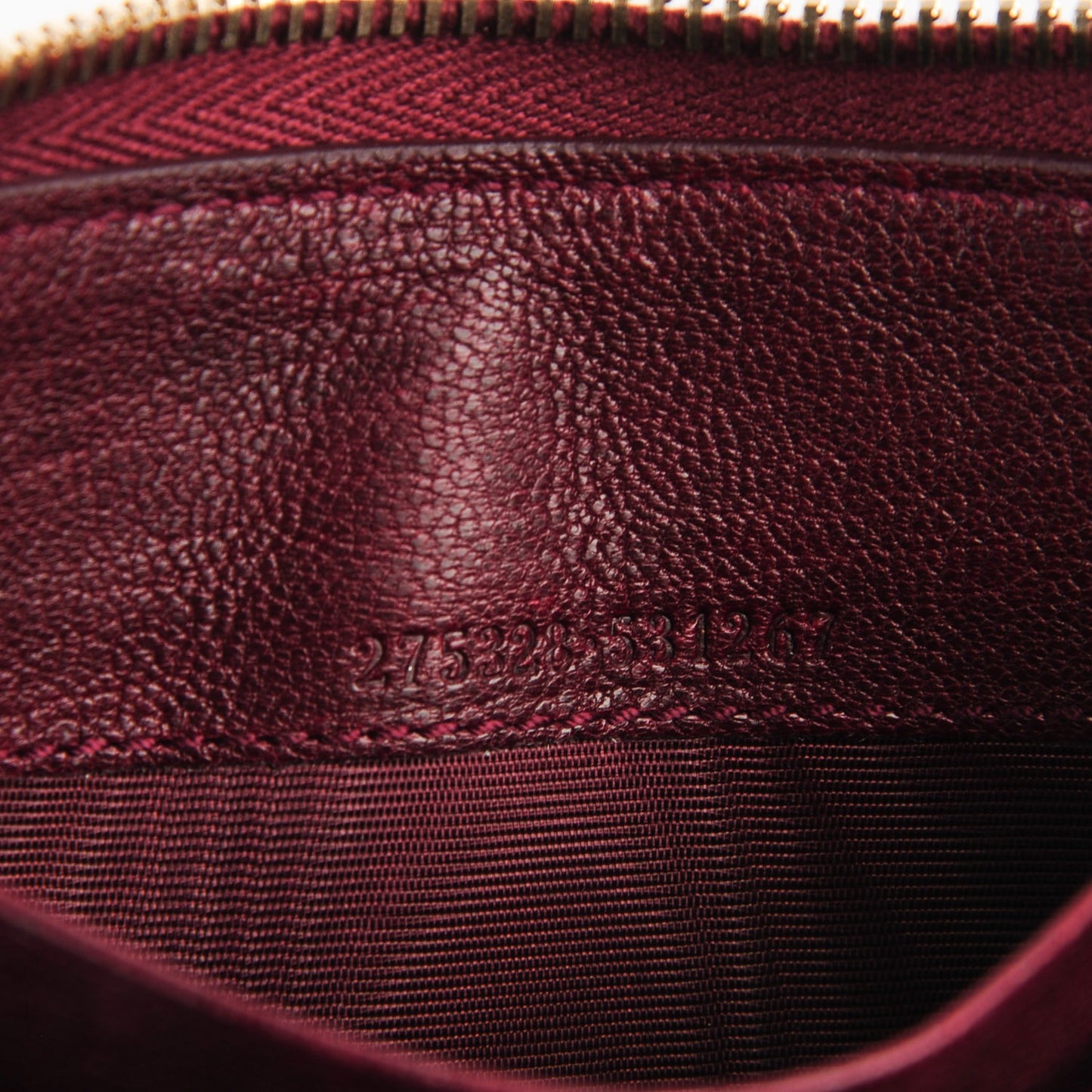 Lambskin Skull Continental Zip Wallet Burgundy
