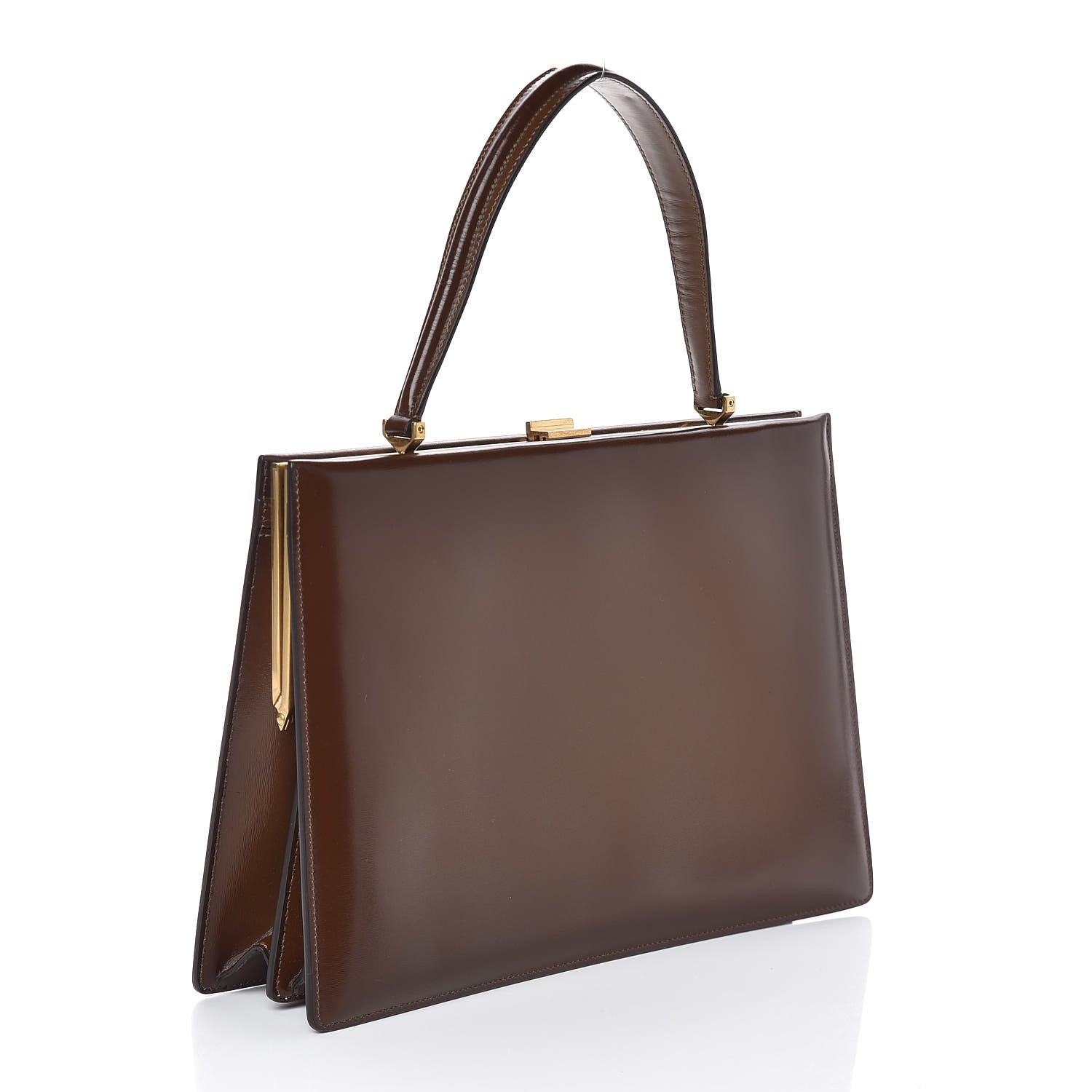 Celine Patina Box Calfskin Medium Clasp Bag Camel 3 of 9