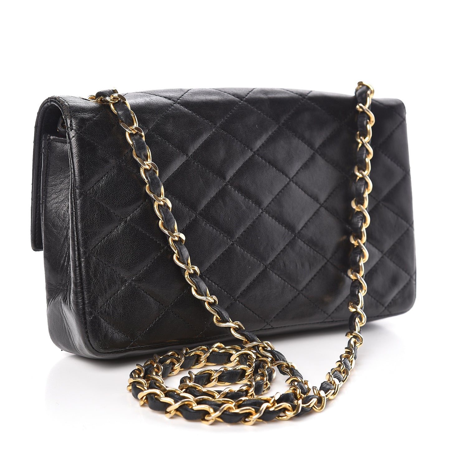 Lambskin Quilted Small Single Flap Black