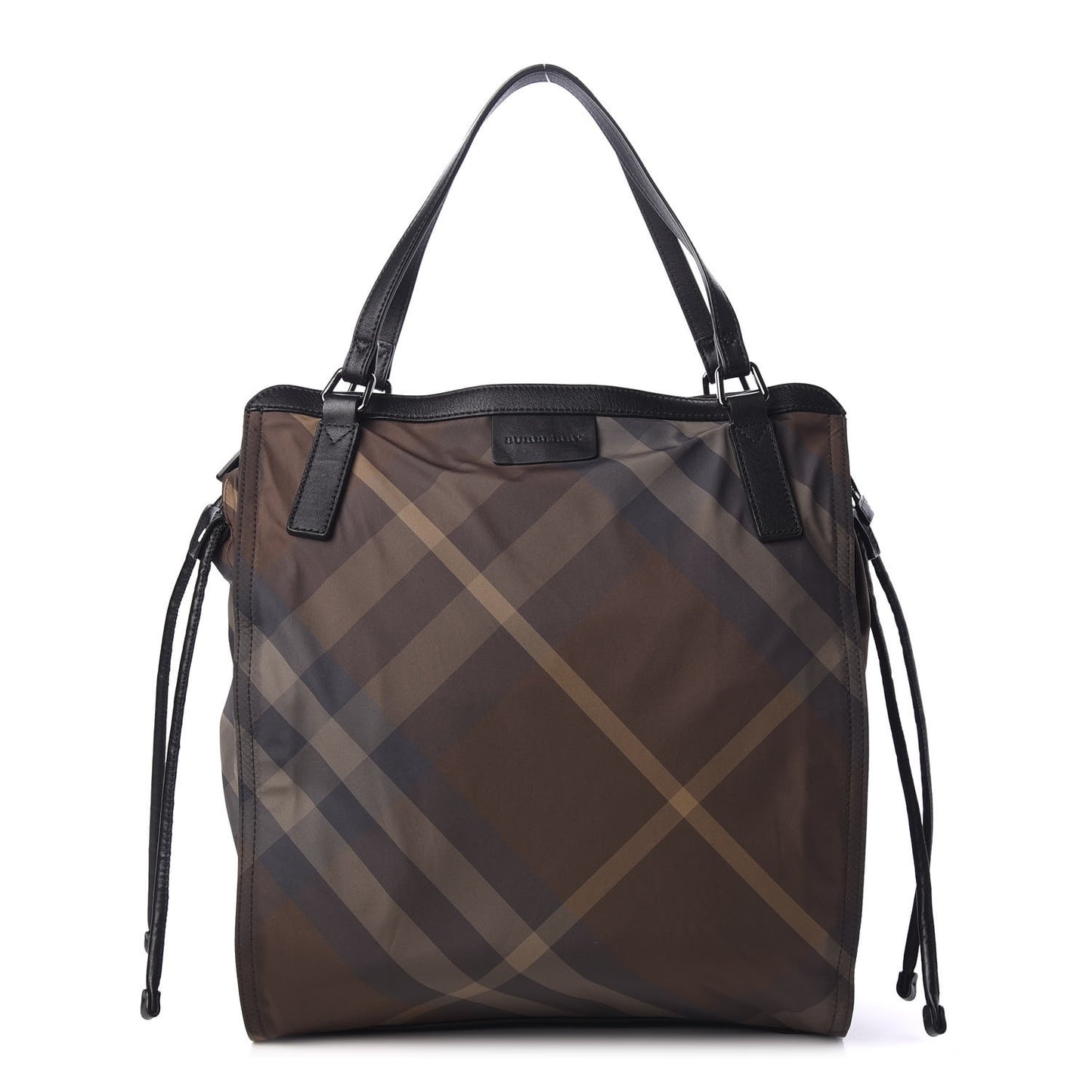 Nylon Check Small Buckleigh Packable Tote Birch Grey
