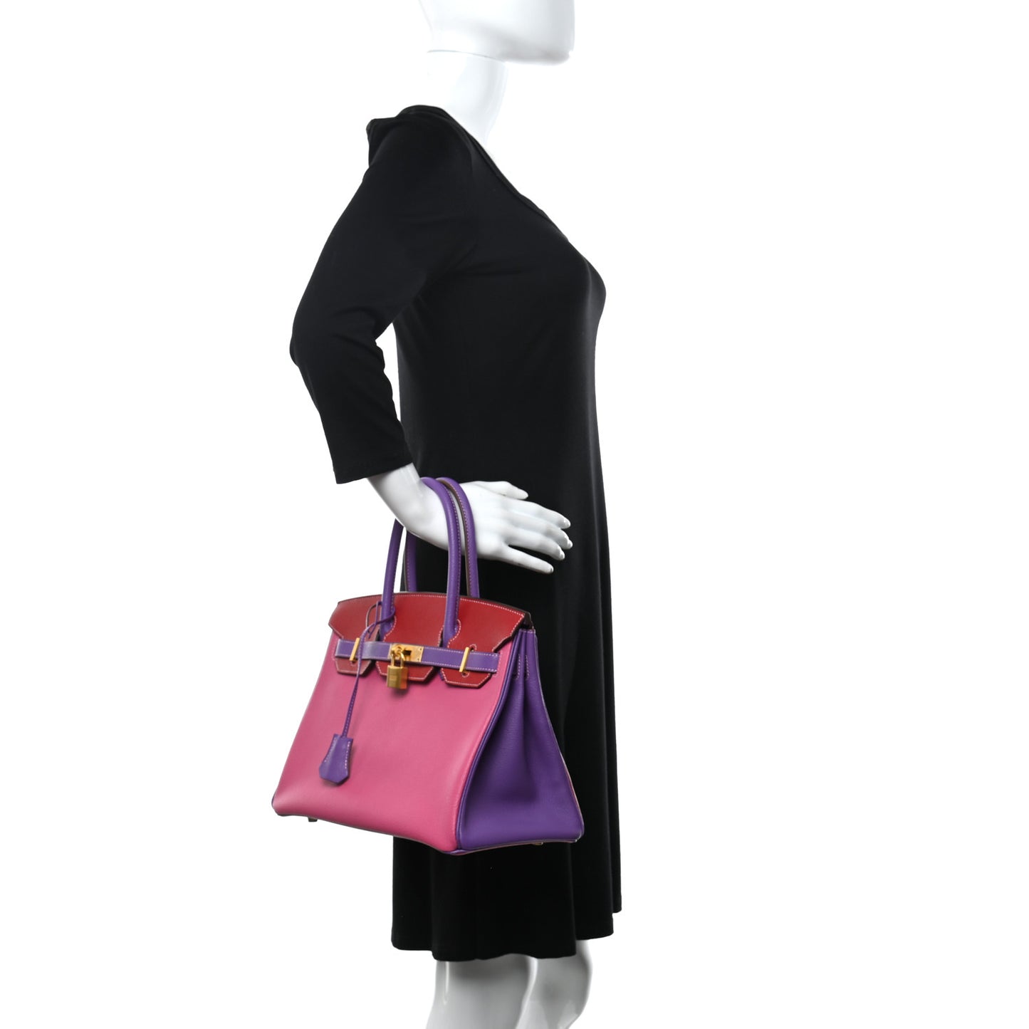 Chevre Mysore Horseshoe Birkin 30 Rose Tyrien Rouge Garance Parme