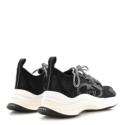 Gucci Technical Knit Fabric Waves Womens Gucci Run Sneakers 36 Black Loess 5 of 7