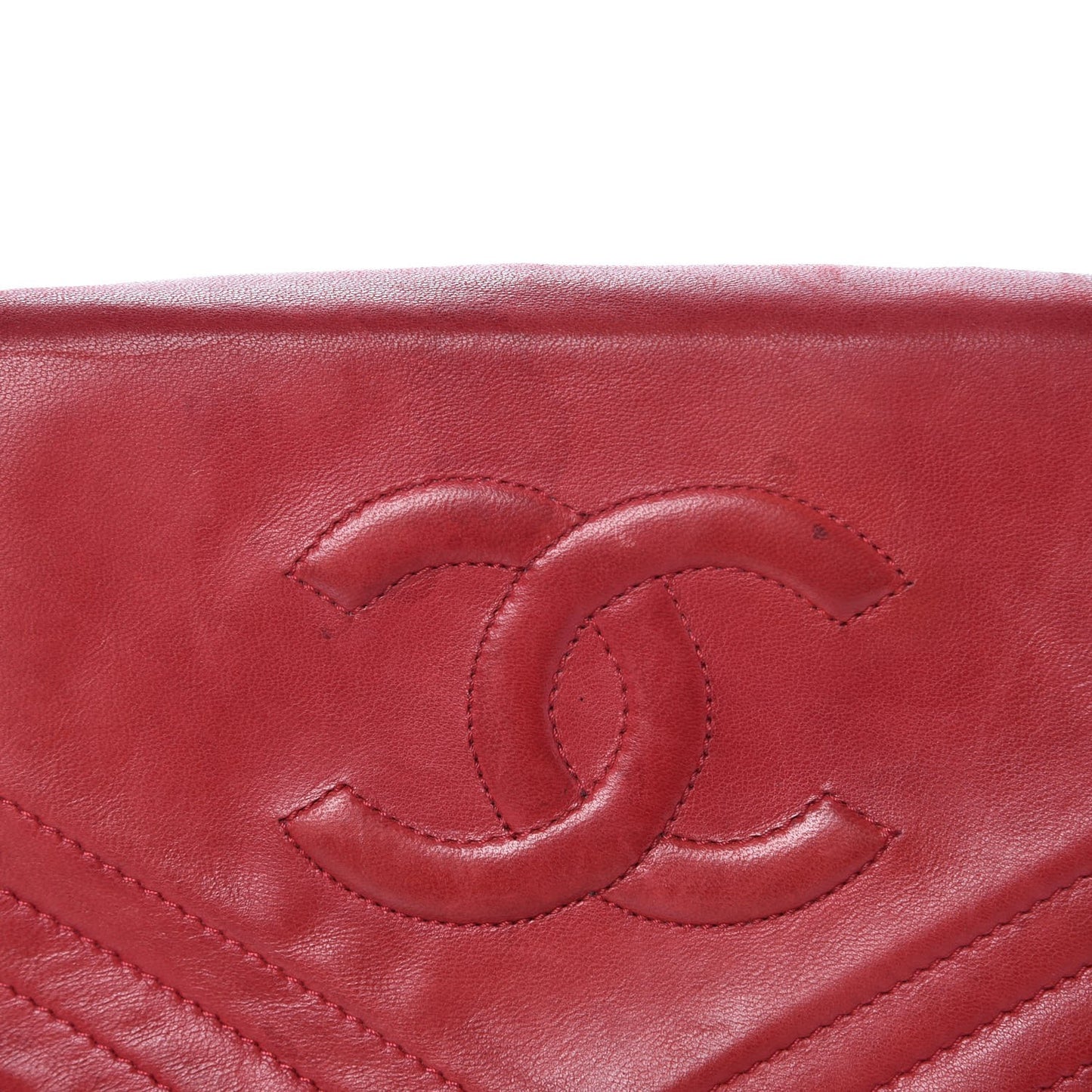 Lambskin CC Envelope Single Flap Red