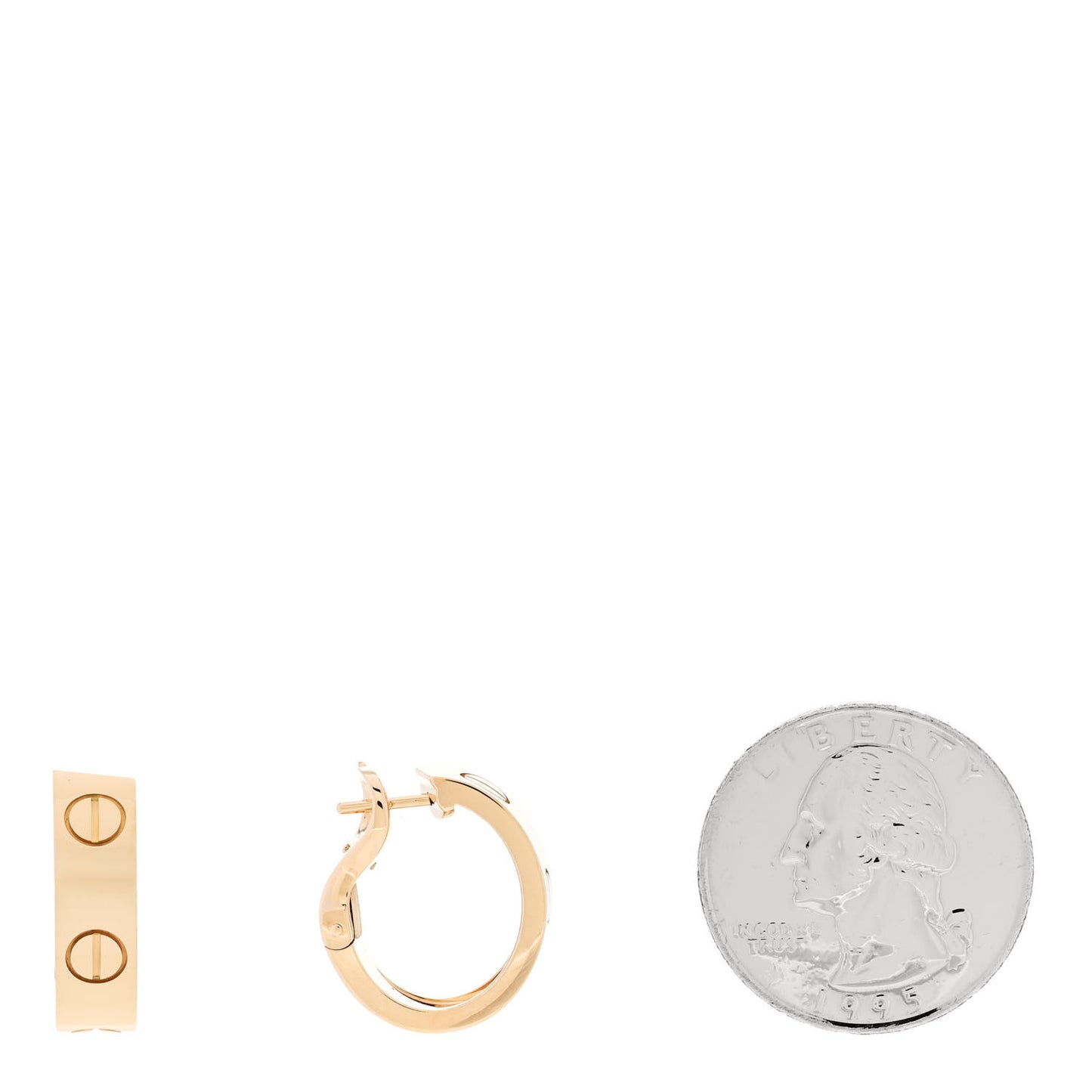 18K Yellow Gold 5.5mm LOVE French Clip Hoop Earrings