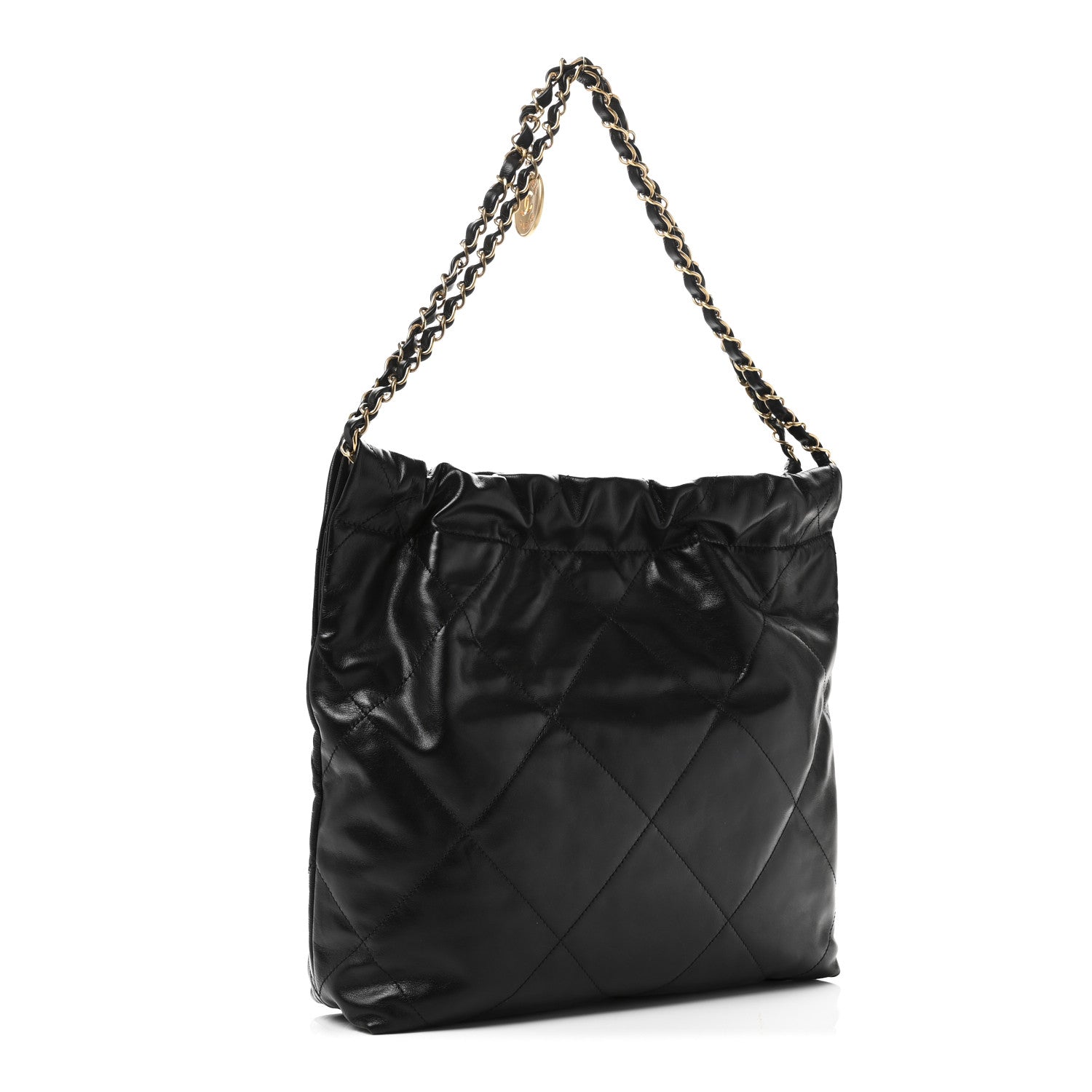 Chanel Shiny Calfskin Quilted Small Chanel 22 Black 4 of 11