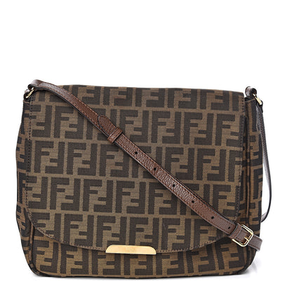 Fendi Zucca Vitello Artic Messenger Bag Tobacco Castagna 1 of 15