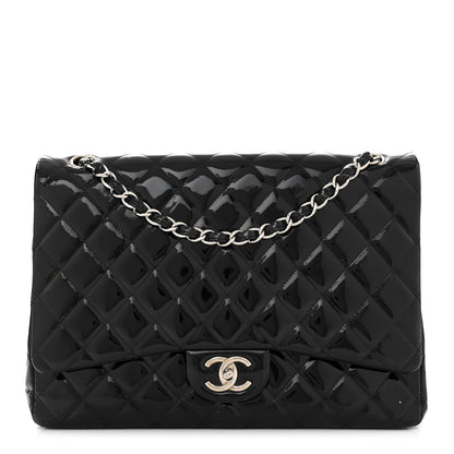 Chanel Patent Quilted Maxi Double Flap Black 1 of 14