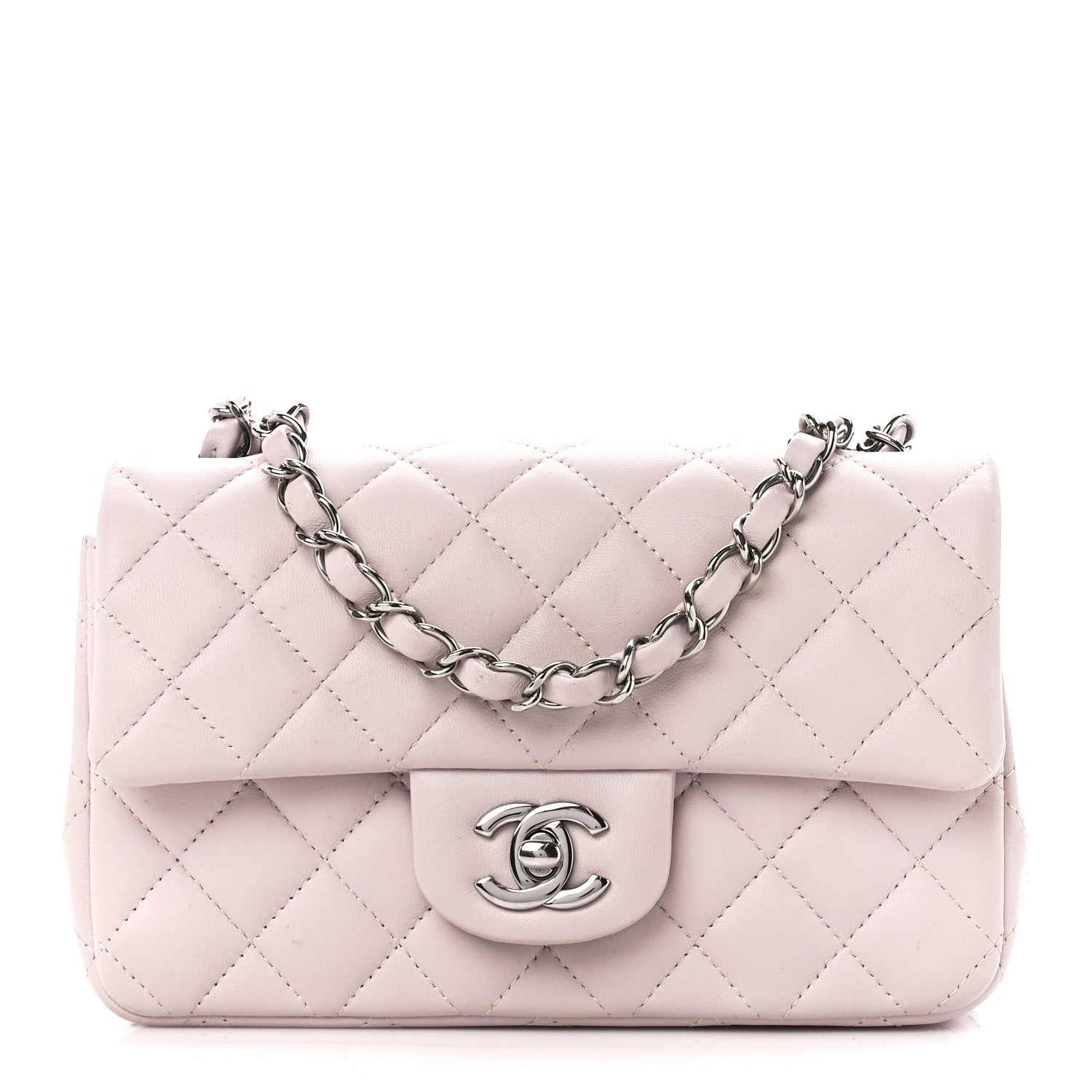 Chanel Lambskin Quilted Mini Rectangular Flap Light Purple 1 of 12