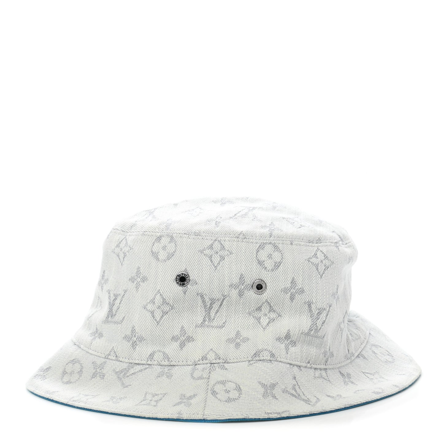Monogram Denim Transformable Bob Bucket Hat 60 White Blue