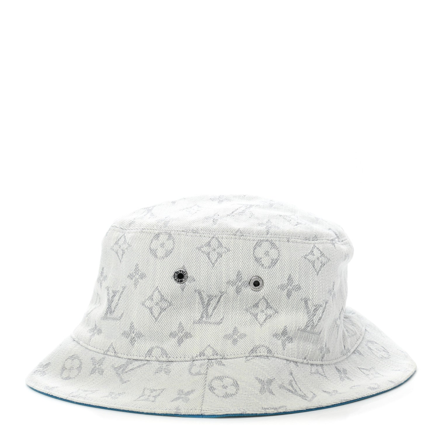 Louis Vuitton Monogram Denim Transformable Bob Bucket Hat 60 White Blue 4 of 9